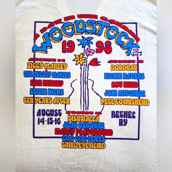 Vtg Woodstock '98 T Shirt Men's XL